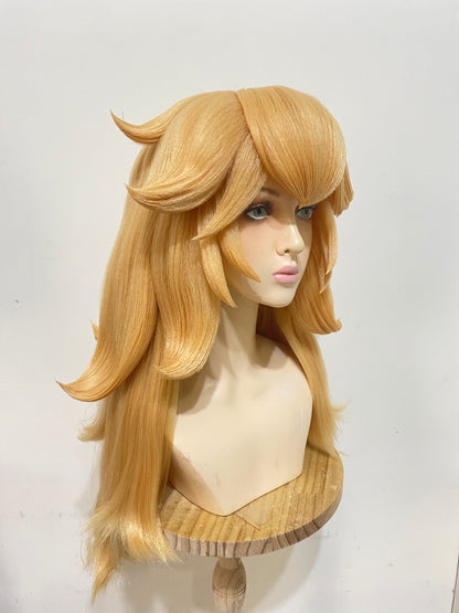 Golden fluffy wig Inspired by Peach Princess